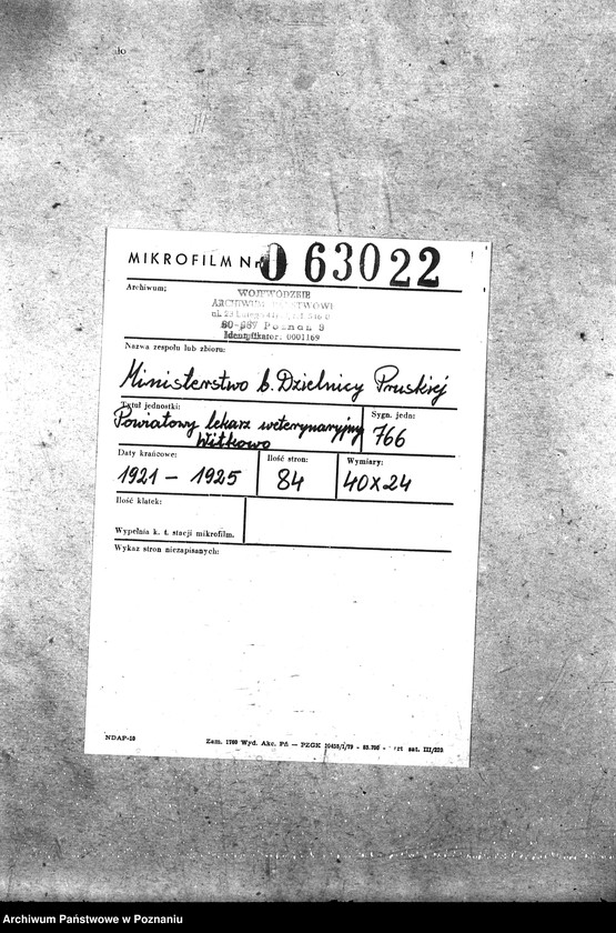 Obraz 2 z jednostki "Pow. lekarz Weterynaryjny Witkowo"