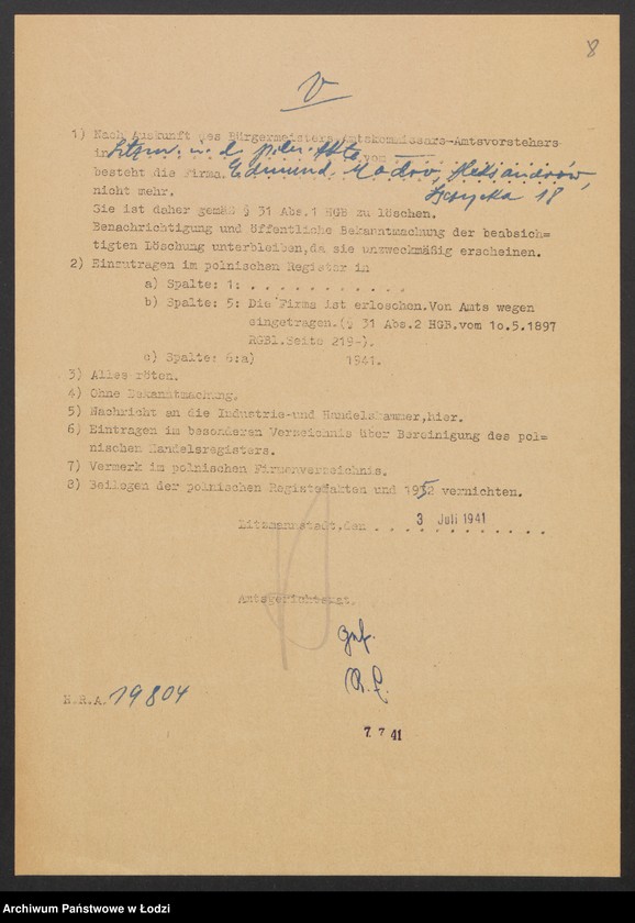 Obraz 10 z jednostki "Edmund Modro- sklep i warsztat rzeźniczy w Aleksandrowie"