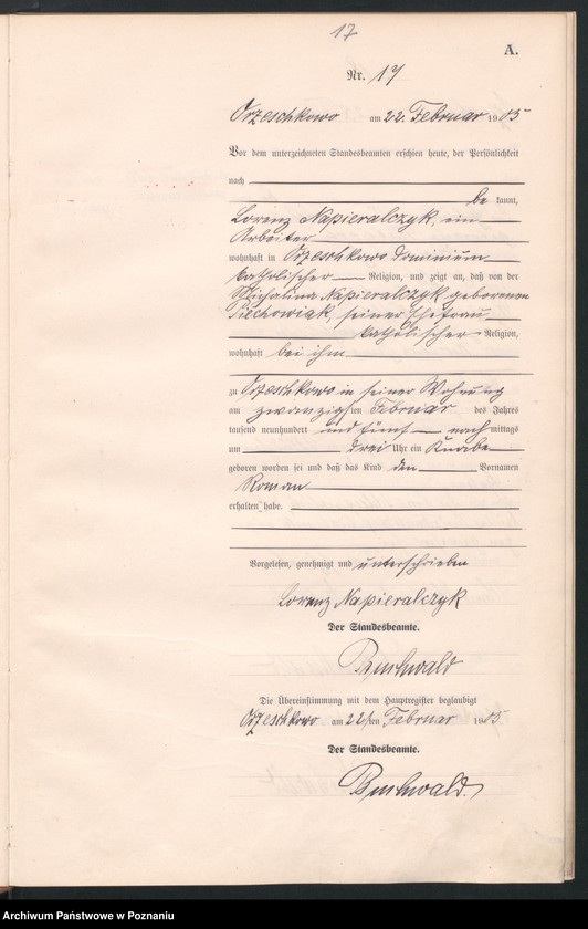 Obraz 20 z jednostki "Geburts-Neben-Register"