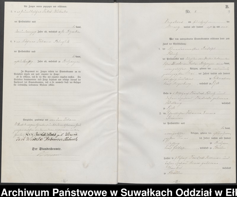 image.from.unit.number "Heiraths-Haupt-Register des Königlichen Preussischen Standes-Amtes Kumilsko Kreis Johannisburg"