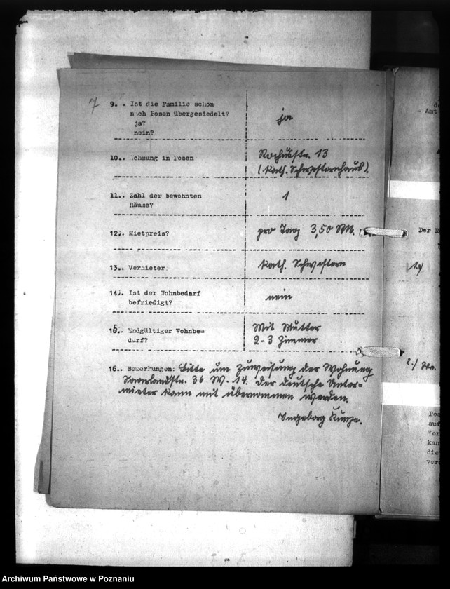 Obraz 11 z jednostki "Wohnungszuweisungen für Deutsche. Verdrängung der Polen."