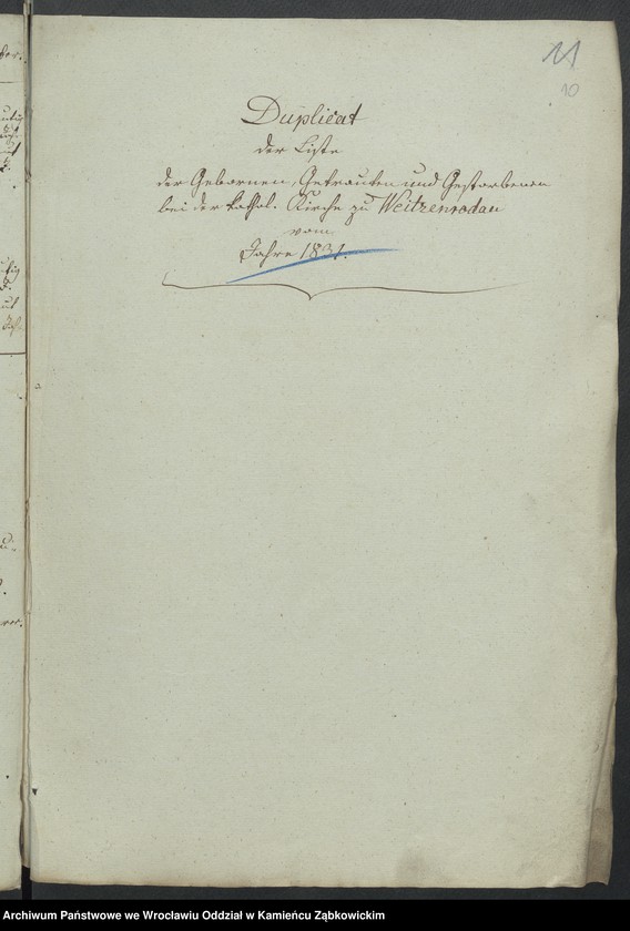 image.from.unit.number "Amtsgericht Schweidnitz Duplicate der Kirchenbücher der katholische Kirche zu Weizenrodau"