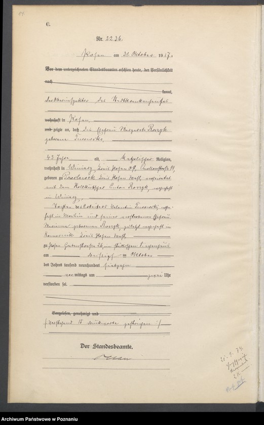 Obraz 16 z jednostki "Księga miejscowa zgonów tom V [Rejestr główny zgonów]"