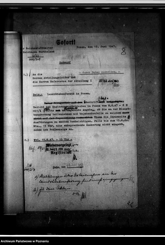 Obraz 12 z jednostki "Konferencje z landratami - korespondencja, porządki obrad"