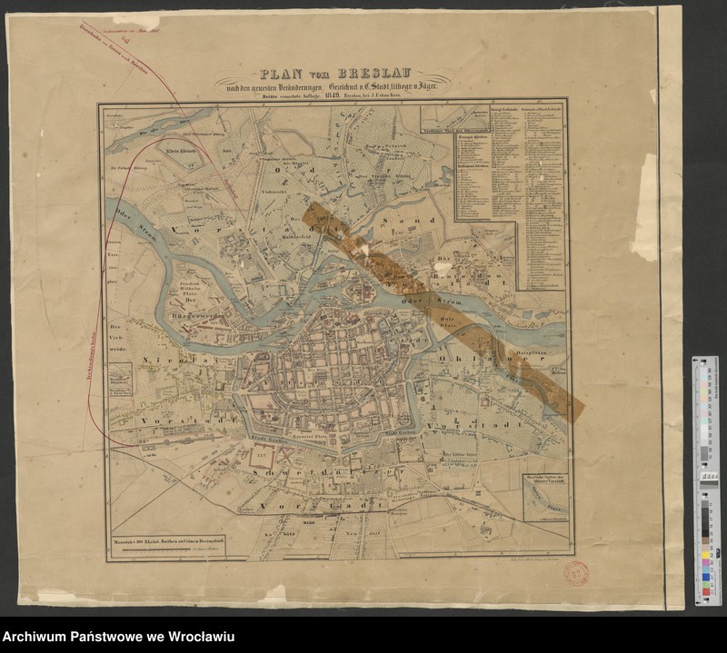 Obraz 7 z kolekcji "Wybrane mapy Breslau z lat 1827-1932 z kolekcji kartograficznej zespołu "Rejencja Wrocławska"111"