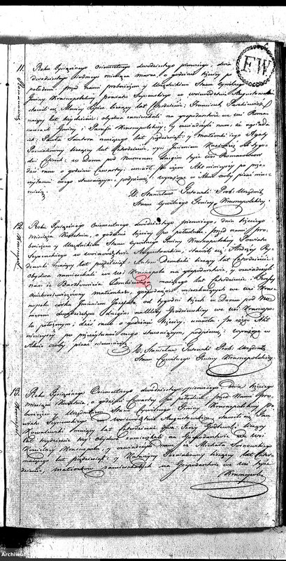 image.from.unit.number "Akta Zeszłych Gminy Krasnopolskiey R-ku 1821. Powiat Seyneński Województwa Augstowskiego."