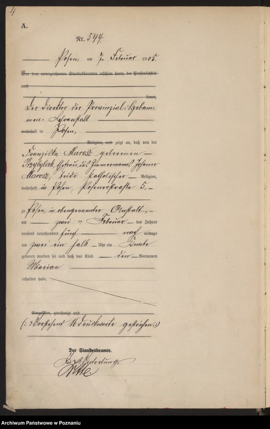 Obraz 6 z jednostki "Księga miejscowa urodzeń tom II"