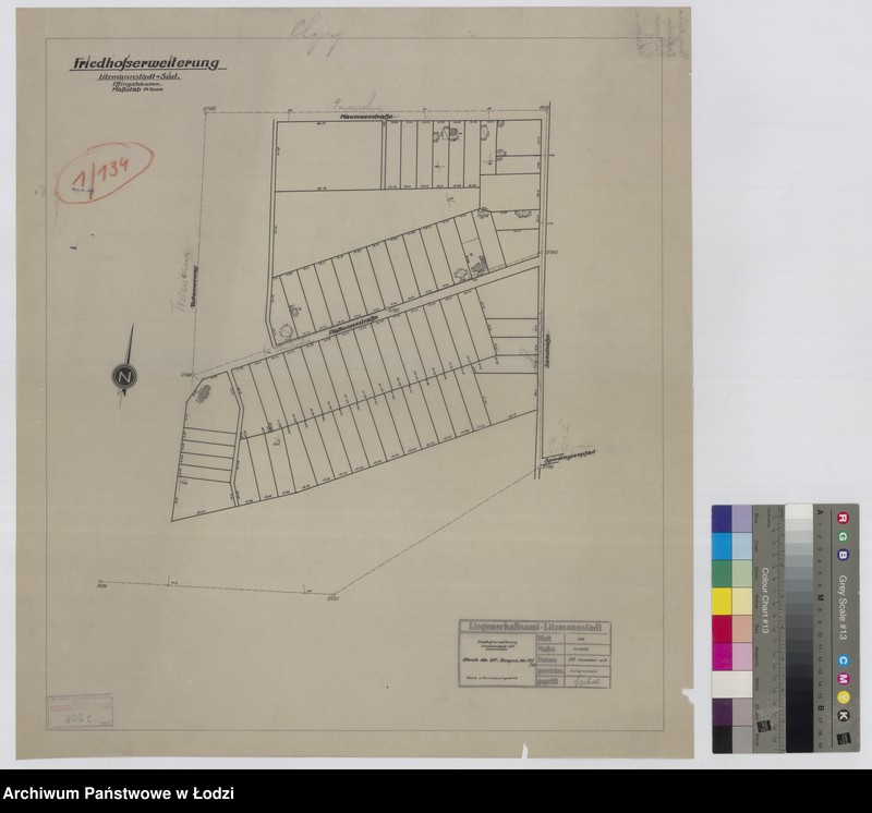 Obraz 1 z jednostki "Friedhofserweiterung Litzmannstadt Süd Effingshausen Block nr 97 Bogen nr 13/13"