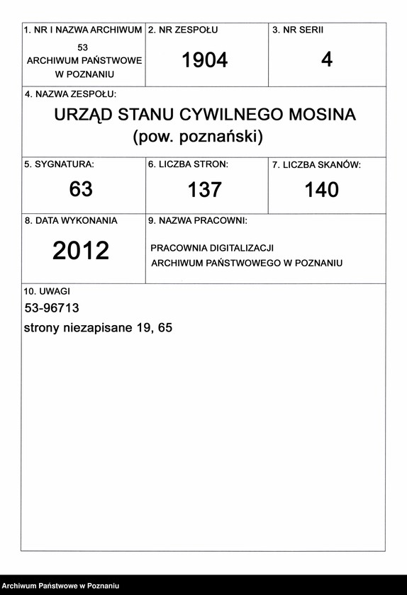 Obraz 1 z jednostki "Księga zgonów"