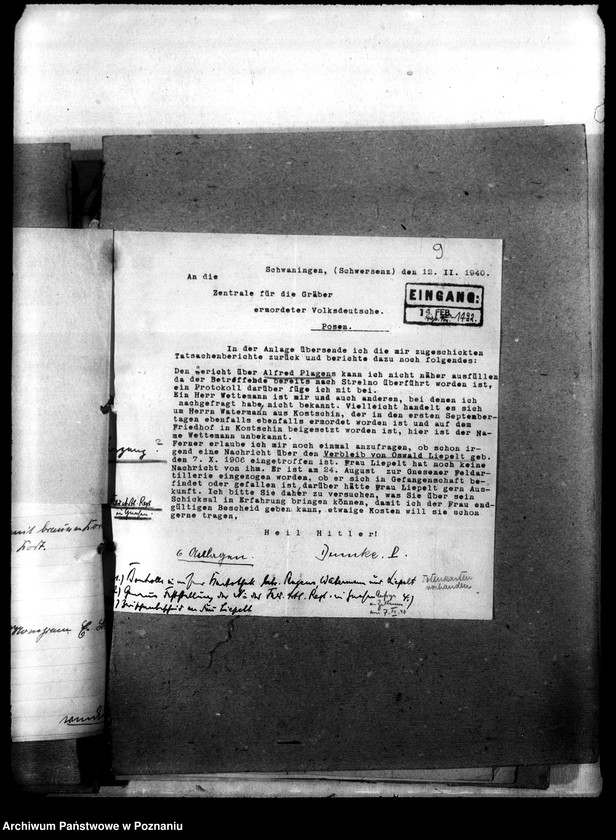 Obraz 13 z jednostki "Korespondencja w sprawie miejscowych Niemców, którzy zginęli w 1939 roku A - K"