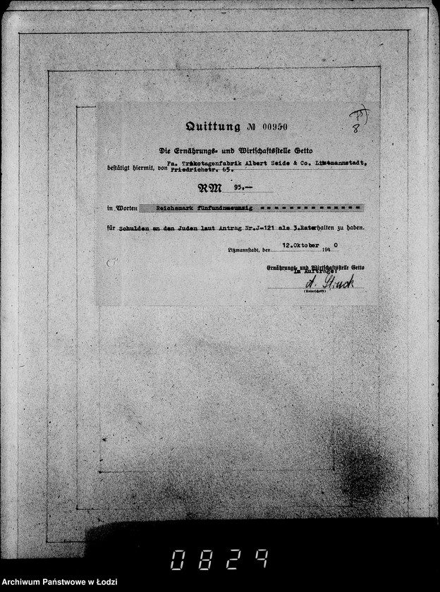 Obraz 12 z jednostki "J.121-135 [Wnioski Żydów w Getcie o zwrot długów za wzięty na kredyt towar przez kupujących]"