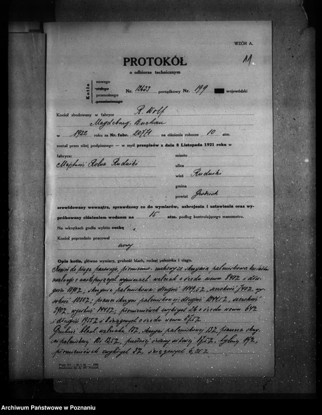 Obraz 15 z jednostki "Majątek Rudniki, pow. nowotomyski - gosp. rolne nr woj. kotła 199"