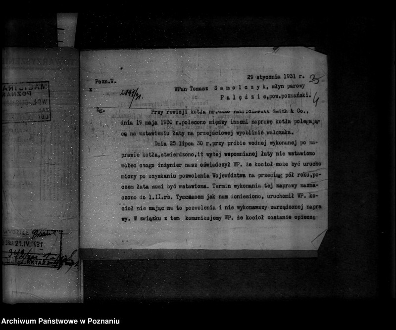 Obraz 8 z jednostki "Młyn parowy w Palędziu powiat poznański nr woj. 638"