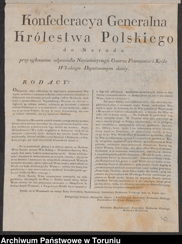 image.from.unit.number "Konfederacya Generalna Królestwa Polskiego do Narodu"