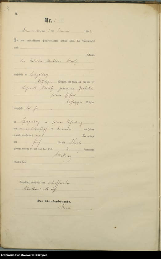 image.from.unit.number "Geburts-Haupt-Register Nr 1 - 71"