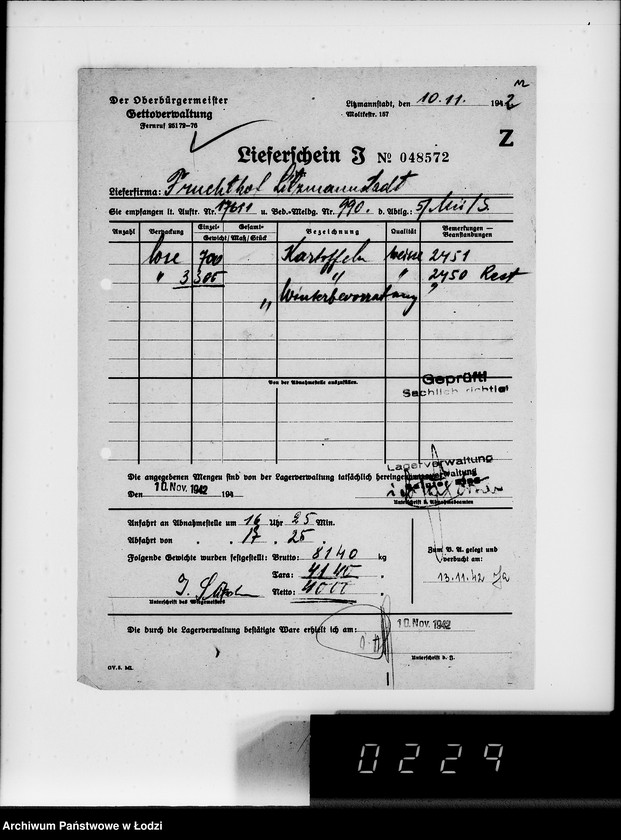 Obraz 16 z jednostki "Lebensmitteleinkauf. Aufträge, [Lieferscheinen und Rechnungen] 17611-17660"