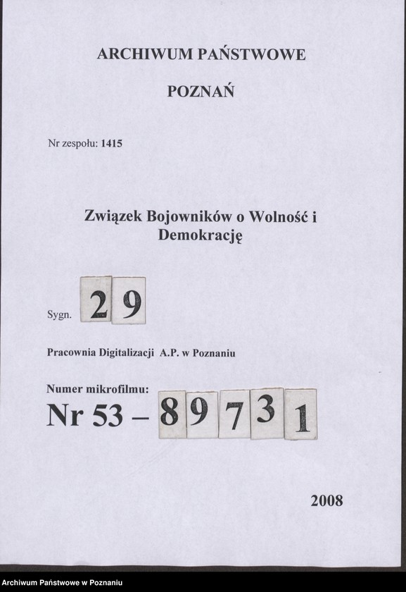 Obraz 3 z jednostki "Materiały sprawozdawcze na Vl Okręgowy Zjazd Delegatów Związku Bojowników o Wolność i Demokrację w Poznaniu."