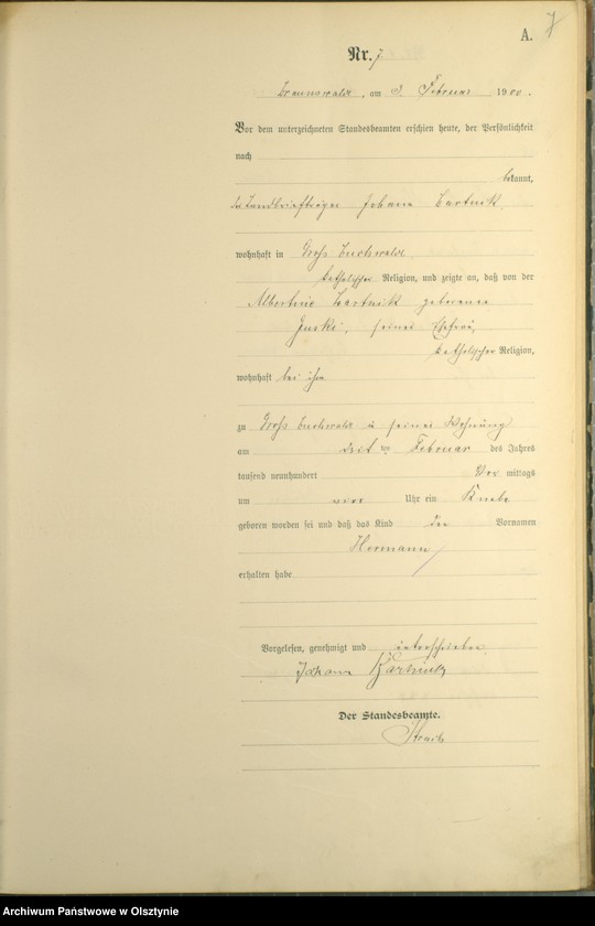 image.from.unit.number "Geburts-Haupt-Register Nr 1 - 78"