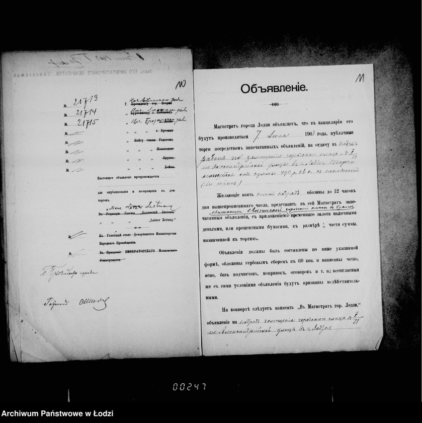 Obraz 11 z jednostki "O zamoščenji gorodskago placa nr 51/7 po Aleksandrijskoj ulice"