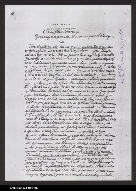 image.from.unit.number "Akta osobowe policjanta z województwa tarnopolskiego - Czajka Brunon"