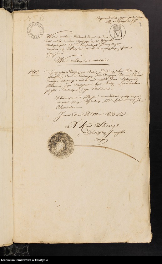 image.from.unit.number "Annexa Slubne z parafii Janowieckiey Obwodu Mławskiego z Roku 1833"