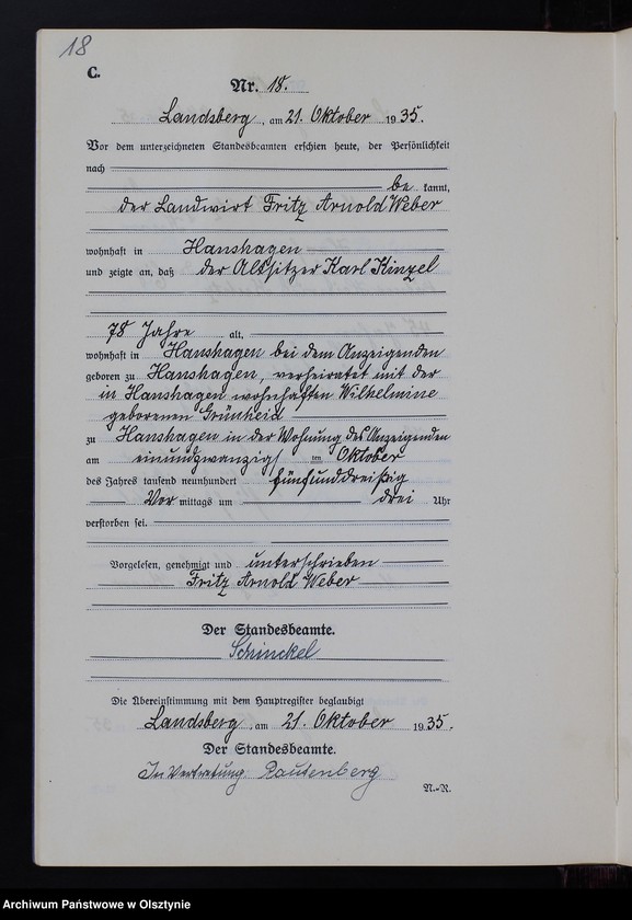 image.from.unit.number "Sterbe-Neben-Register Nr 1 - 22 [ Księga zgonów - wtóropis ]"