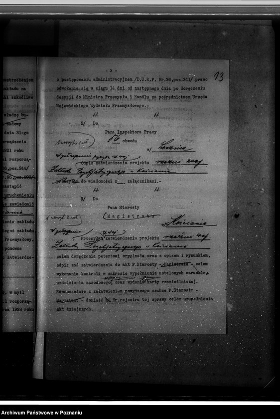 Obraz 17 z jednostki "Zatwierdzenie projektu zakładu przemysłowego / urządzenie rzeźni/ własność Wojewódzkie Zakłady Psychiatryczne w Kościanie"