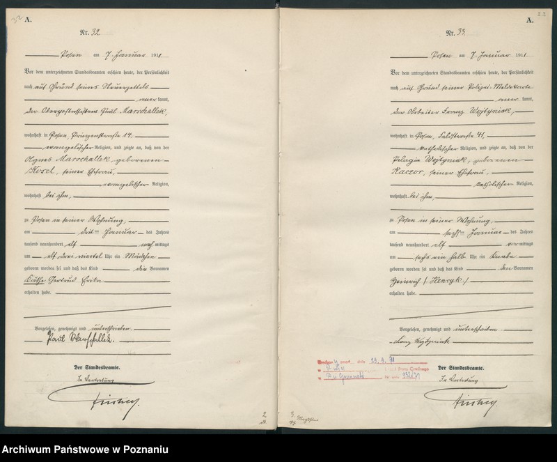 Obraz 19 z jednostki "Księga miejscowa urodzeń tom I [Rejestr główny urodzeń]"