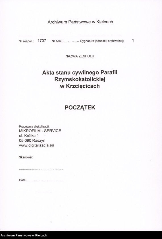 image.from.team "Akta stanu cywilnego Parafii Rzymskokatolickiej w Krzcięcicach"
