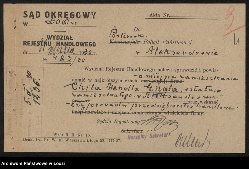 Obraz 6 z jednostki "Chil Mendel Engiel- mechaniczna pończoszarnia w Aleksandrowie"