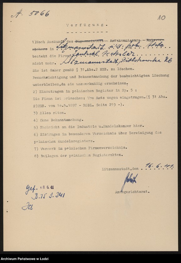 Obraz 12 z jednostki "Jankiel Weksler – sprzedaż bawełnianych wyrobów"