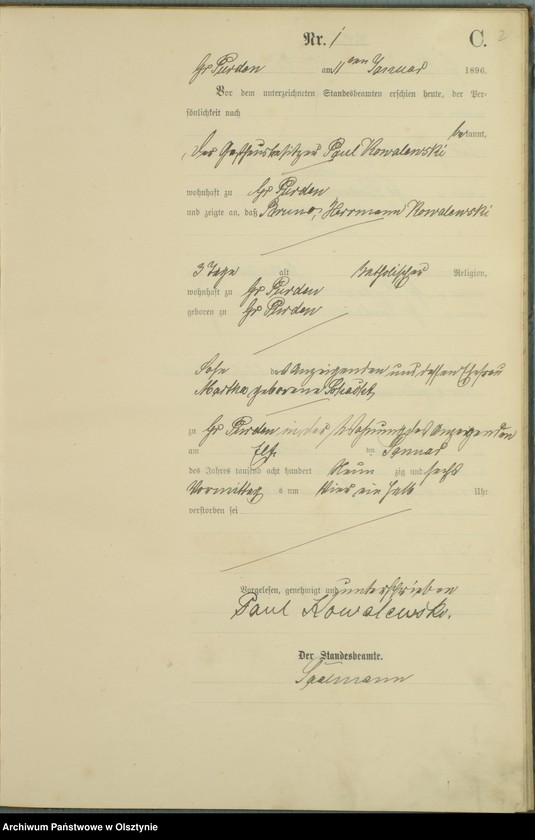 image.from.unit.number "Sterbe-Haupt-Register Nr 1 - 45"