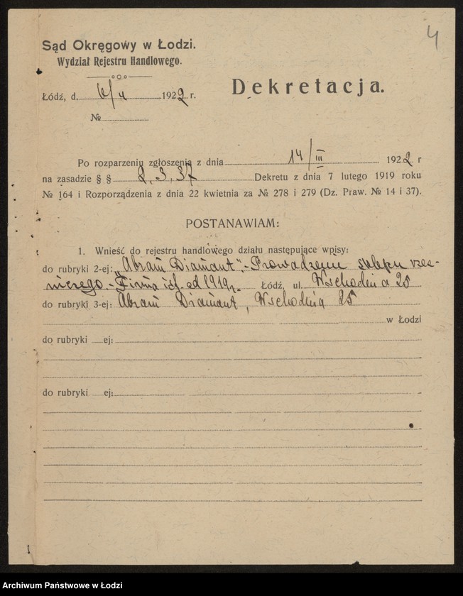 Obraz 6 z jednostki "Abram Dimant- prowadzenie sklepu rzeźniczego"