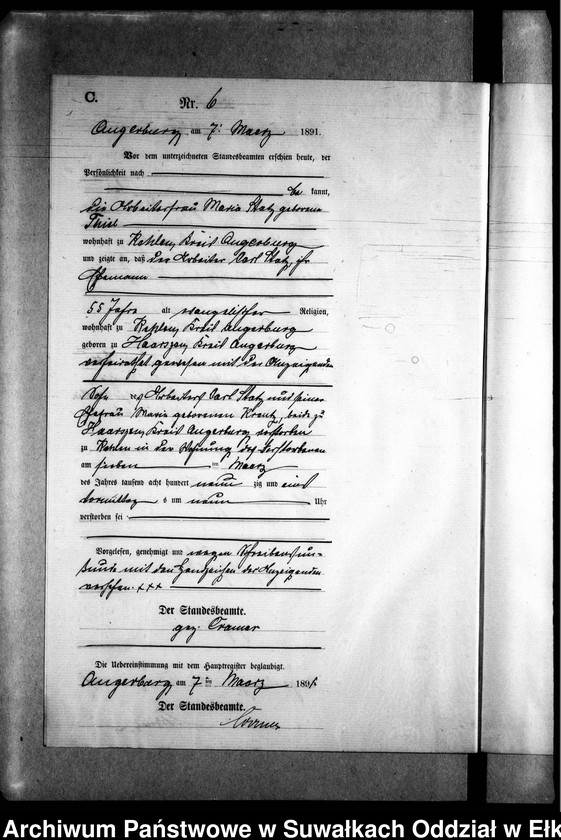 image.from.unit.number "Sterbe-Neben-Register des Preussischen Standes-Amtes Kehlen Kreis Angerburg"