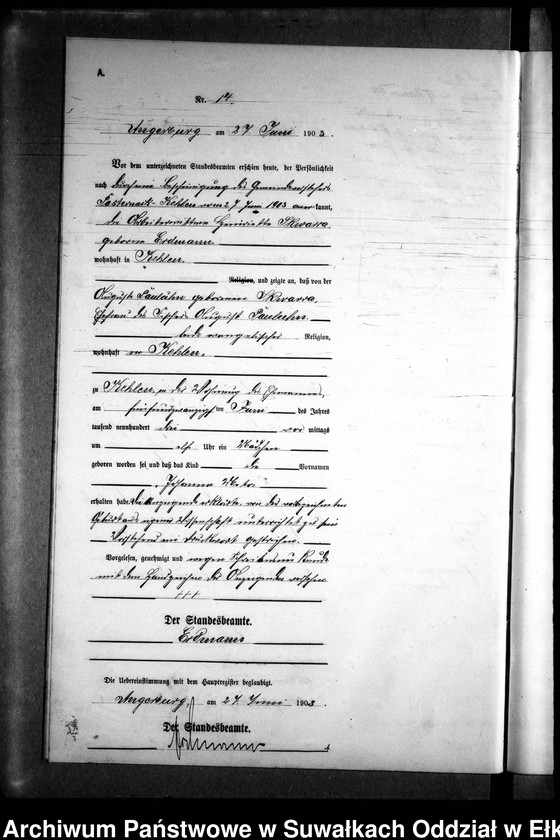 image.from.unit.number "Geburts-Neben-Register des Preussischen Standes-Amtes Kehlen Kreis Angerburg"