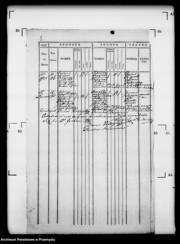 Obraz 14 z jednostki "[Kopie ksiąg metrykalnych parafii Brusno Stare z filiami Brusno Nowe, Huta Stara (dekanat Cieszanów)]"