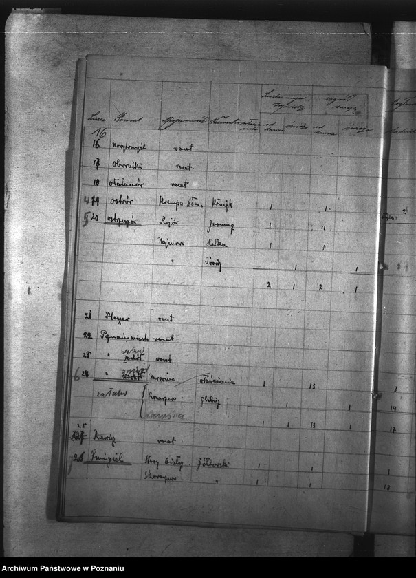 Obraz 20 z jednostki "Zaraza płucna - zbiór wykazów rok 1923"