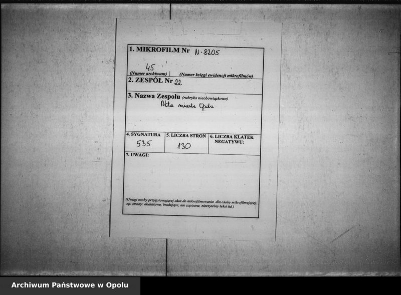 Obraz 2 z jednostki "Acta von Anziehung der Schutz - Verordneten bei der Stadt Oppeln und deren Annahme betreffend"