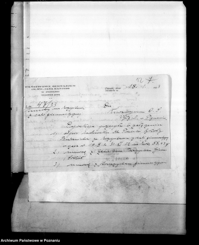 Obraz 15 z jednostki "Państwowe Gimnazjum Humanistyczne imienia Jana Kantego - Poznań"