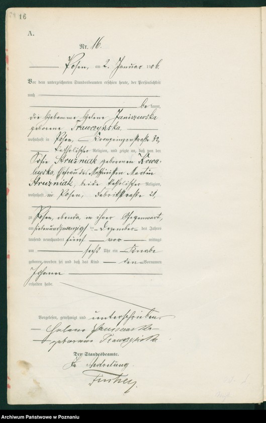 Obraz 18 z jednostki "Księga miejscowa urodzeń tom I"