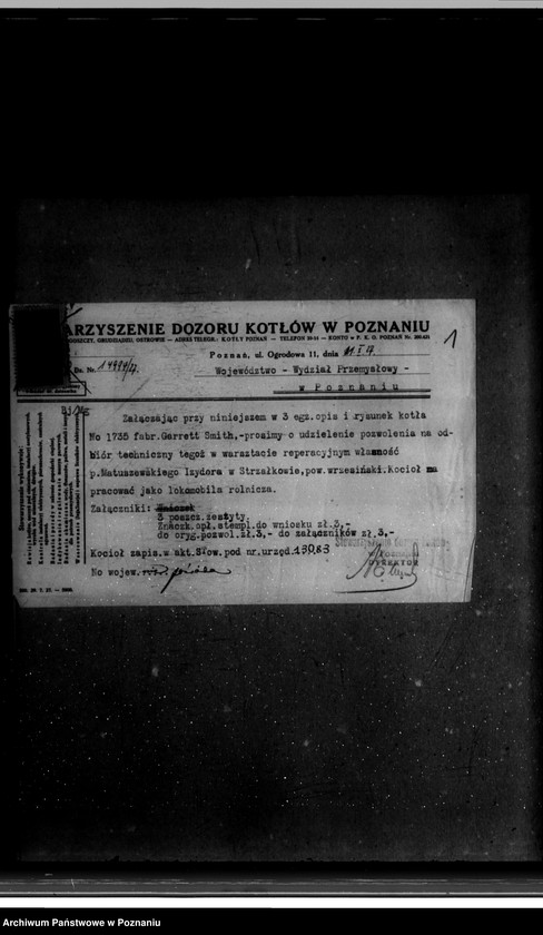 Obraz 5 z jednostki "Warsztat reparacyjny I. Matuszewskiego Strzałkowo powiat wrzesiński"