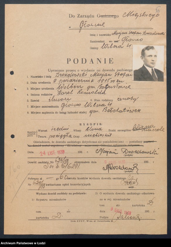 image.from.unit.number "Podania o wydanie dowodów osobistych. Litery D -F"