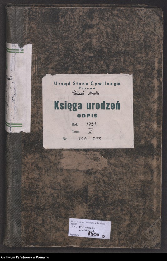 Obraz 2 z jednostki "Księga urodzeń odpis tom II [Rejestr poboczny urodzeń]"