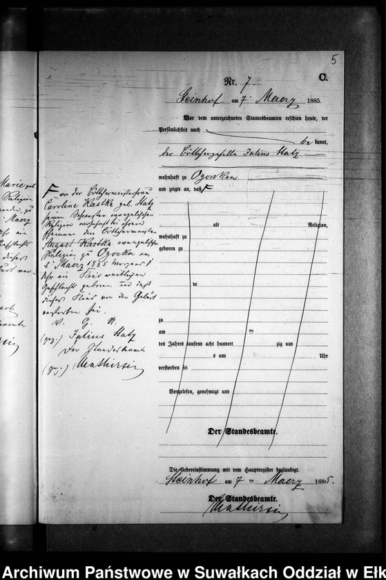 image.from.unit.number "Sterbe-Neben-Register des Preussischen Standes-Amtes Gr. Strengeln Kreis Angerburg"