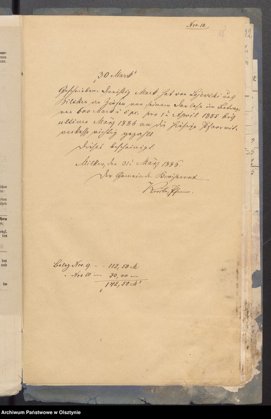 image.from.unit.number "Beläge der Pfarrwittwen Kassen Rechnung"