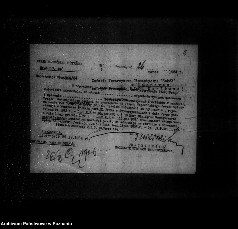 Obraz 11 z jednostki "/Towarzystwo Gimnastyczne Sokół w Wągrowcu - rejestracja/"