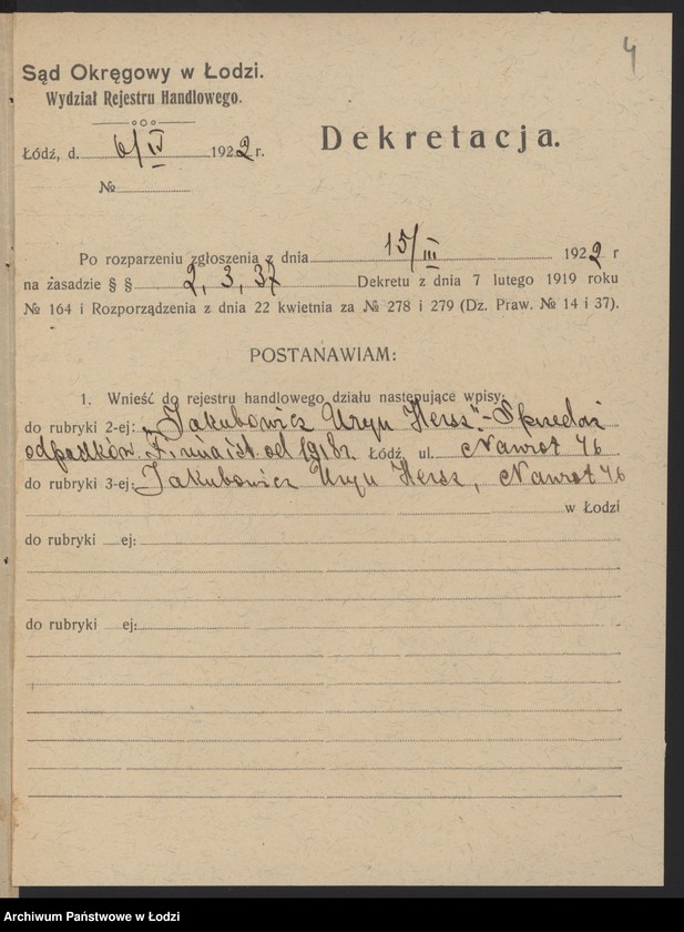 Obraz 6 z jednostki "Uryn Hersz Jakubowicz- sprzedaż odpadków"