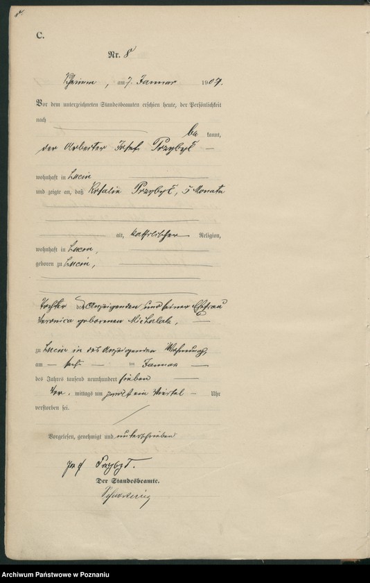 Obraz 11 z jednostki "Sterbe-Haupt-Register"