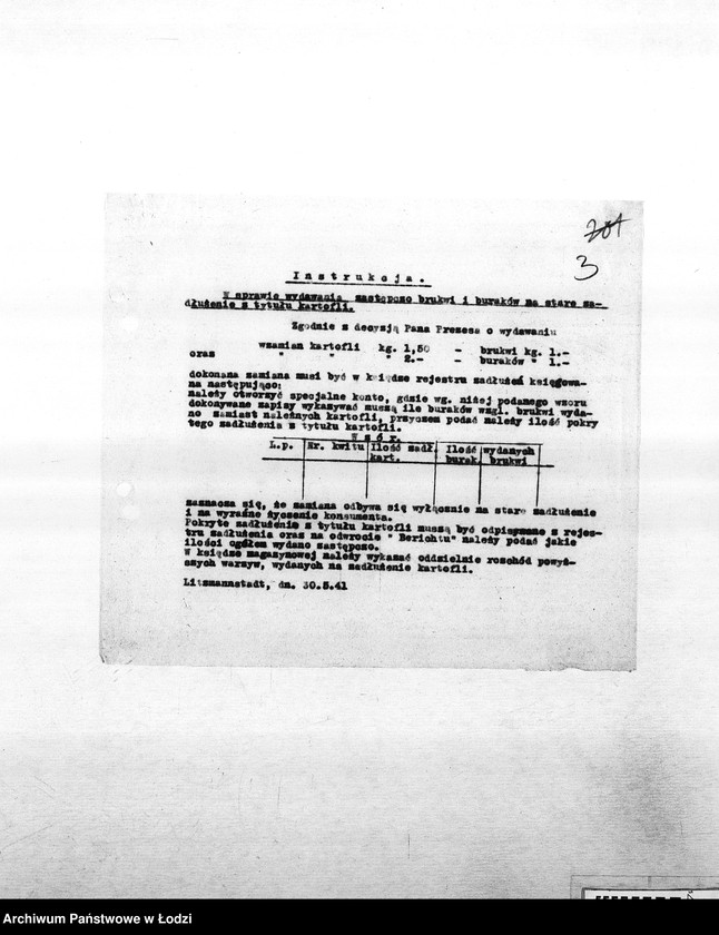 Obraz 6 z jednostki "[Okólniki różnych wydziałów i oddziałów (warzyw, kart, kuchni, mleczarni itd.) przesyłane do PSŻ]"