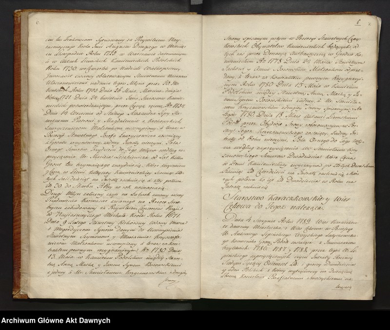 image.from.unit.number ""Skorowidz Nomenklatur w tey Księdze zawartych" (k. 1 - 2). "Lustracya Starostw Dzierżaw i Wszelkich Królewszczyzn Ziemi Kamienieckiey w Woiewodztwie Podolskim (...) 1789 (...).""